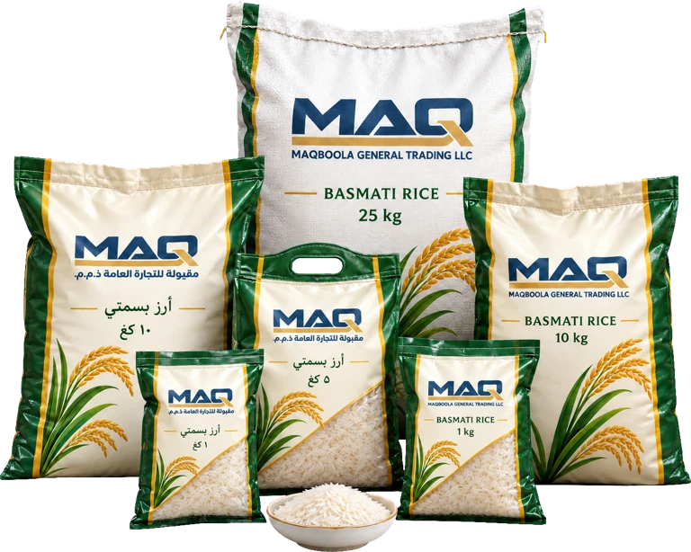 Maqboola rice packaging assortment